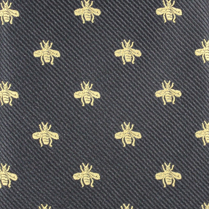 MENDEPOT Bee Necktie With Box Microfiber Jacquard Gold Bee Pattern tie - Image 5